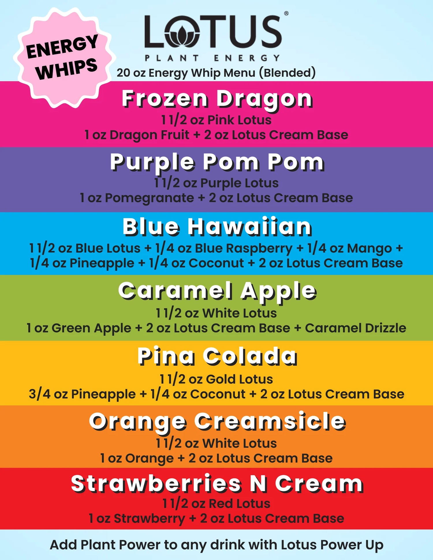 Menu - Energy Whips 20oz
