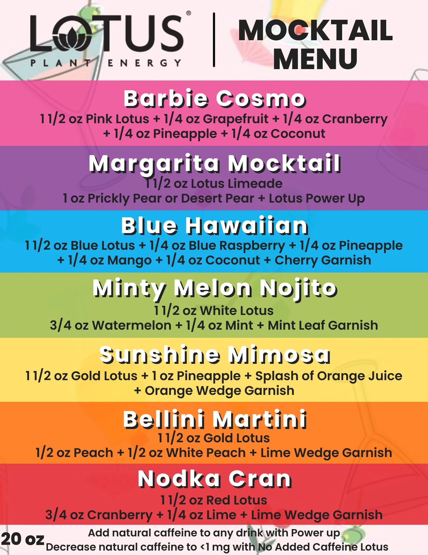 Menu - Mocktail 20oz