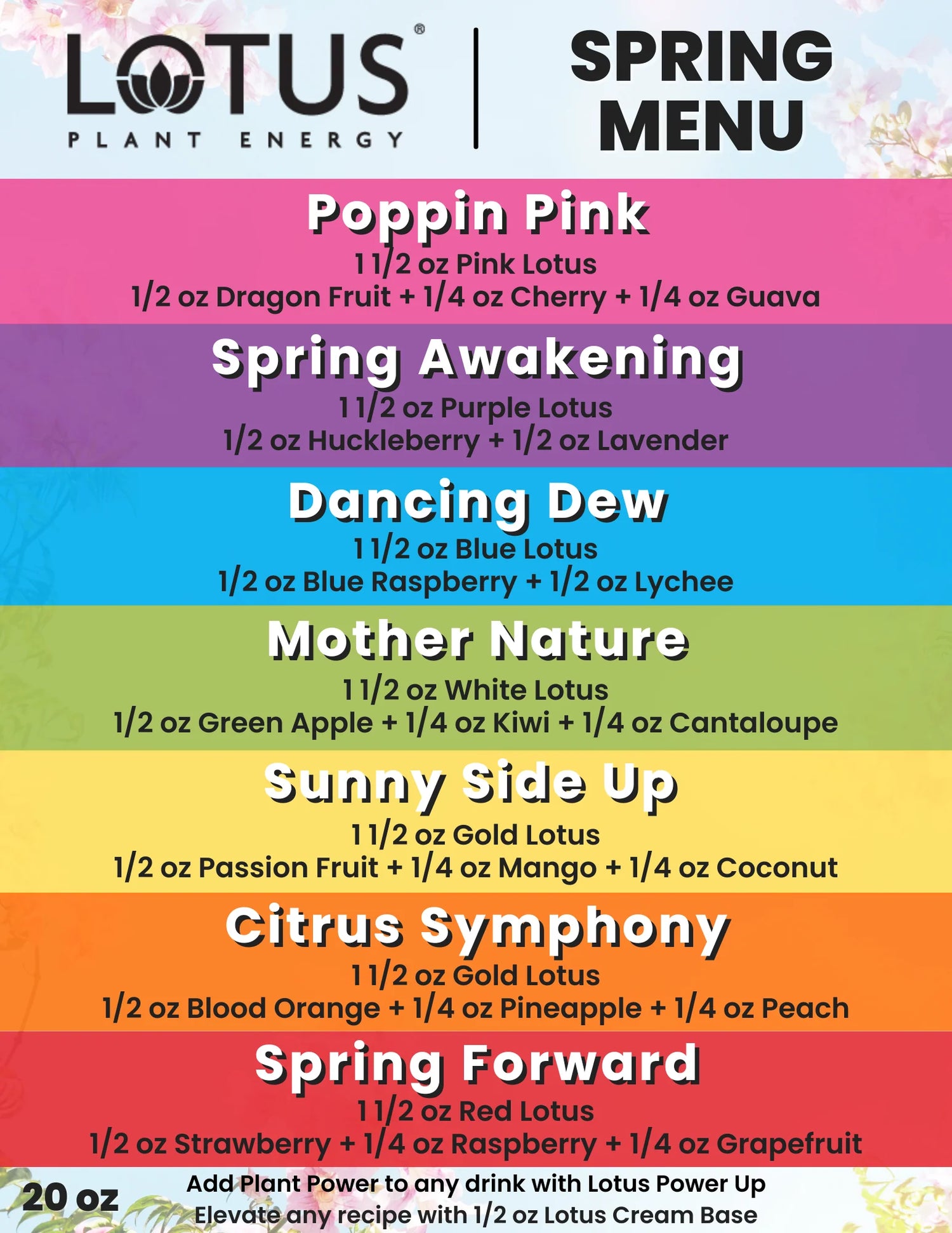 Menu - Spring 20oz
