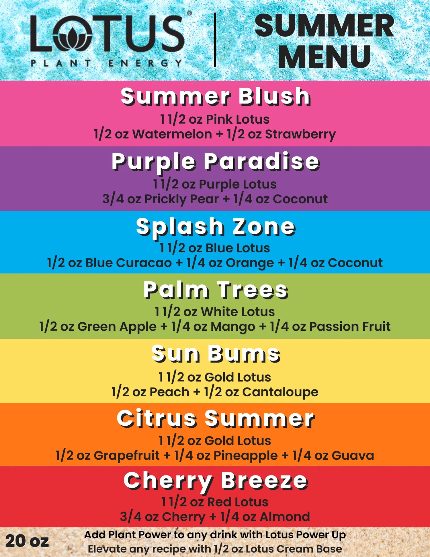 Menu - Summer 20oz